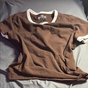 Hollister Brown T-Shirt with White Trim